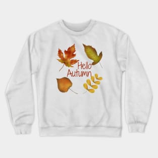 Hello Autumn golden leaves Crewneck Sweatshirt